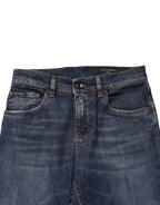 Blue Cotton Stretch Skinny Men Denim Jeans