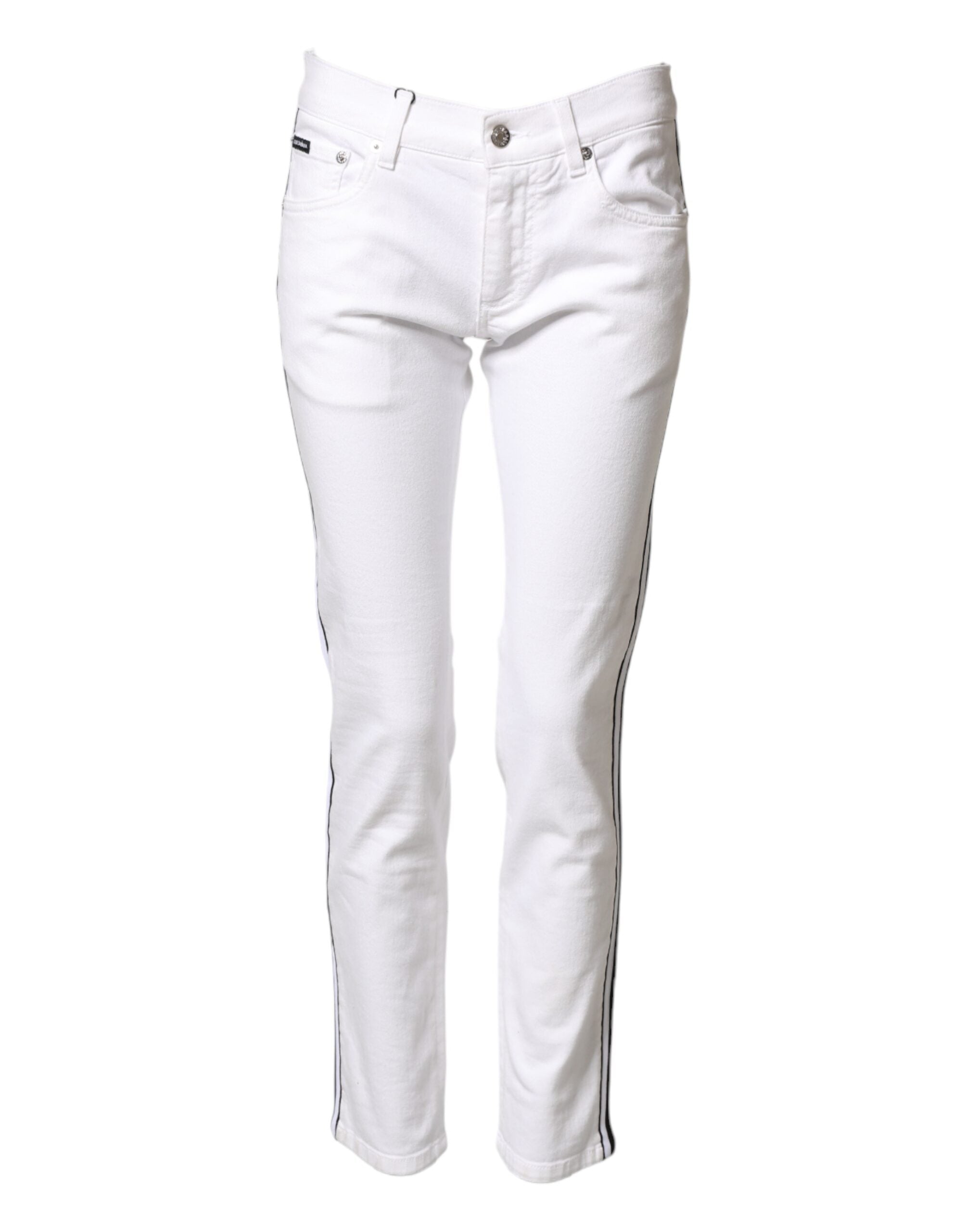 White Cotton Stretch Skinny Men Denim Jeans