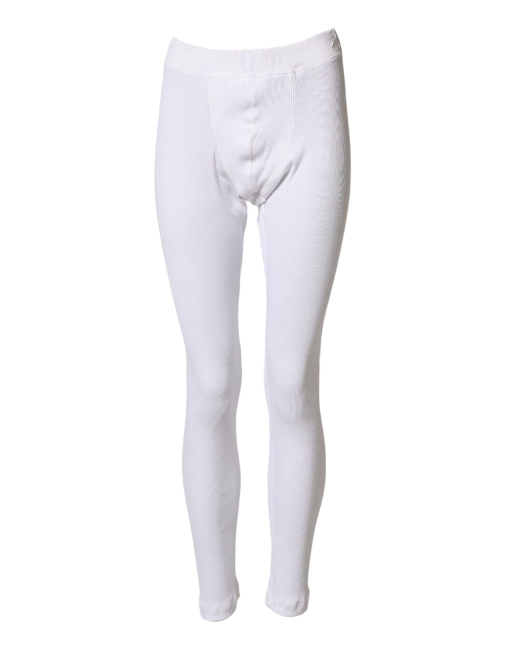 White Cotton Mid Waist Tights Leggings Pants
