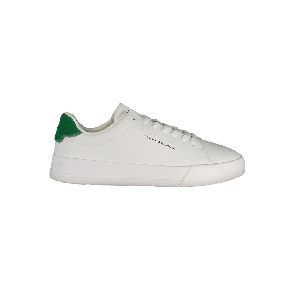 White Polyurethane Men Sneaker