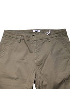 Beige Cotton Stretch Straight Chino Men Trouser Pants