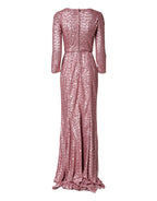 Pink Sequinned Mermaid Long Gown Dress