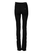 Black Mid Waist Cotton Stretch Skinny Denim Jeans