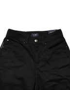 Black Mid Waist Cotton Stretch Skinny Denim Jeans