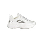 White Polyurethane Women Sneaker