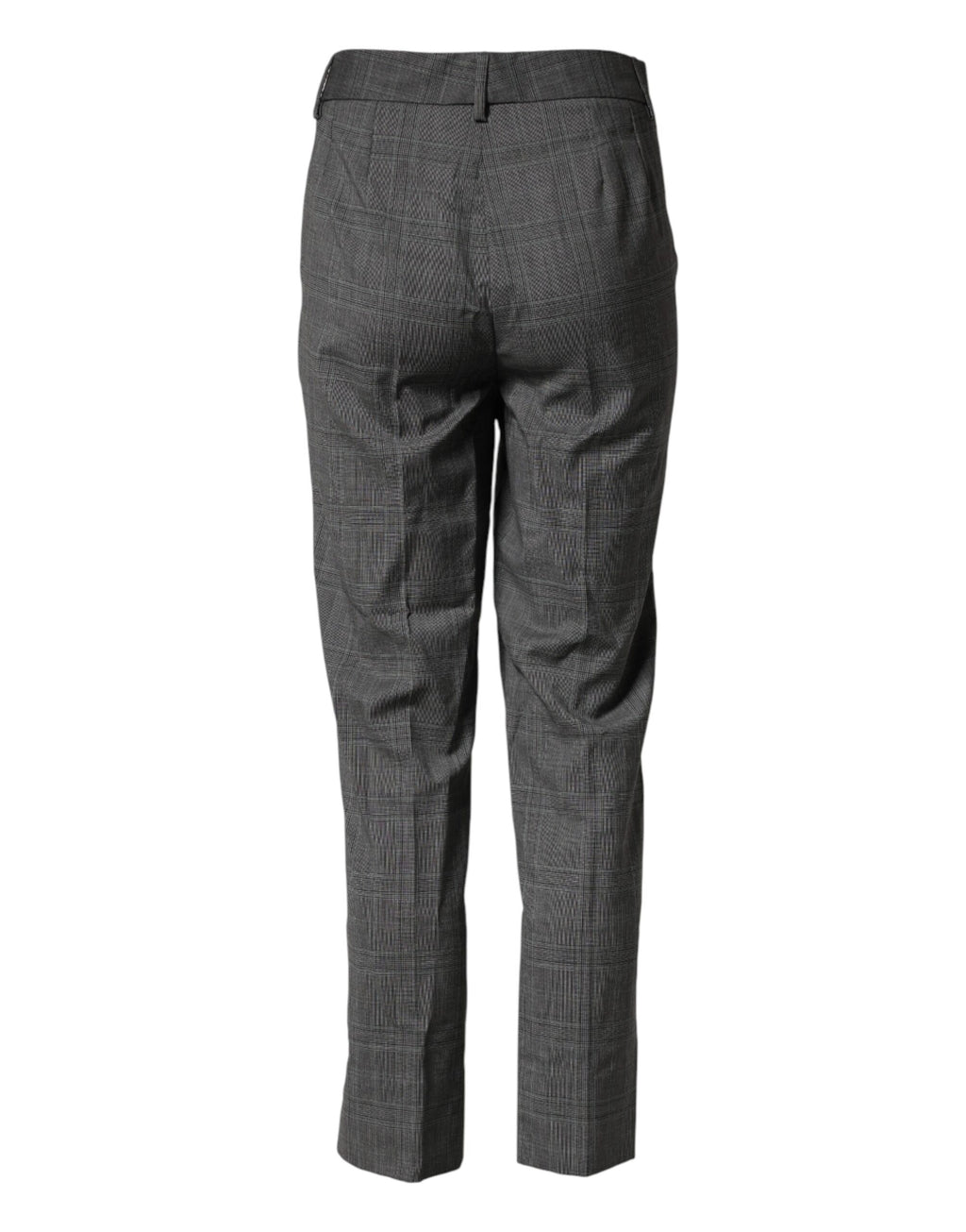 Dark Gray Check Tartan VirginWool Dress Pants