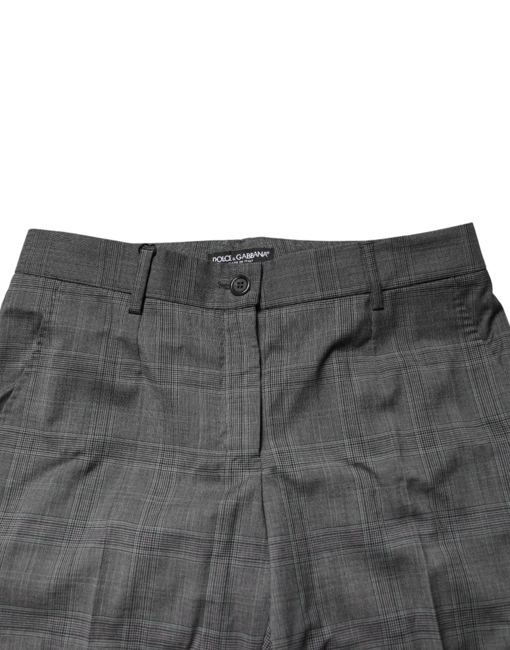 Dark Gray Check Tartan VirginWool Dress Pants