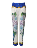 Multicolor Floral Pattern Straight Leg Pants