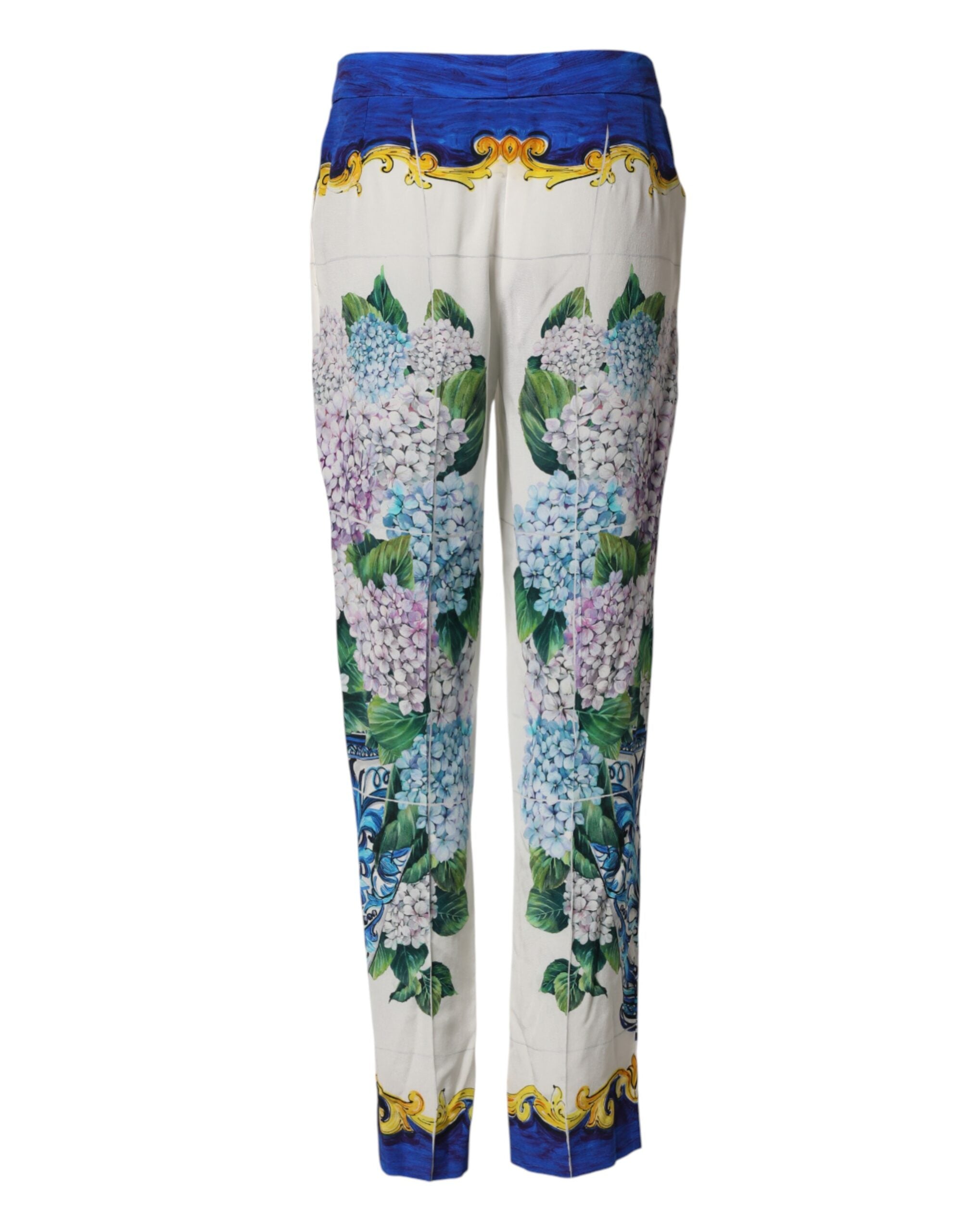 Multicolor Floral Pattern Straight Leg Pants