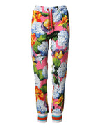 Multicolor Floral Mid Waist Jogger Pants