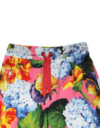 Multicolor Floral Mid Waist Jogger Pants