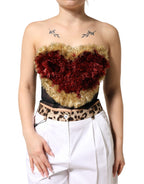 Black Gold Heart Bustier Corset Tinsel Top