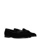 Black Velvet Slip-On Loafers