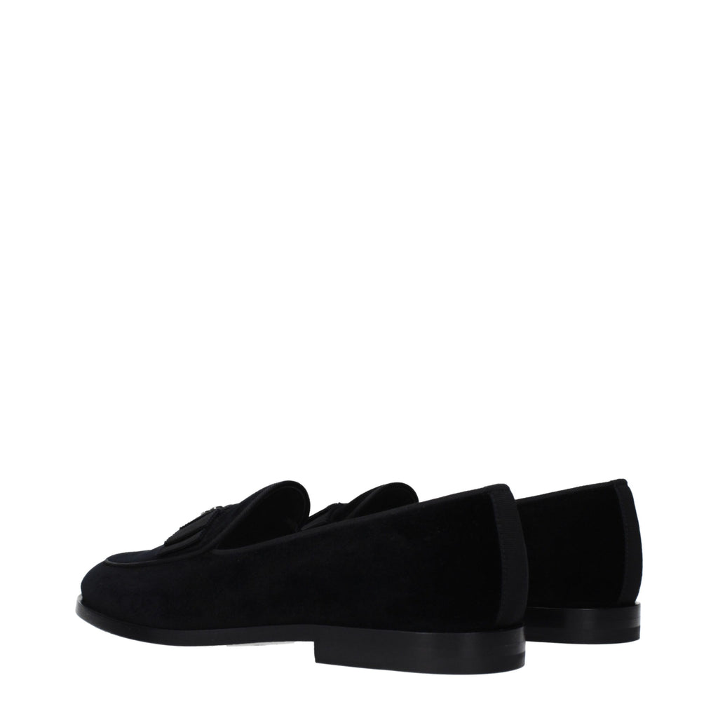 Black Velvet Slip-On Loafers