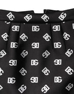 Black Dg Logo Pencil Cut High Waist Mini Skirt