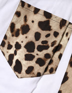 White Cotton High Waist Bermuda Mini Shorts