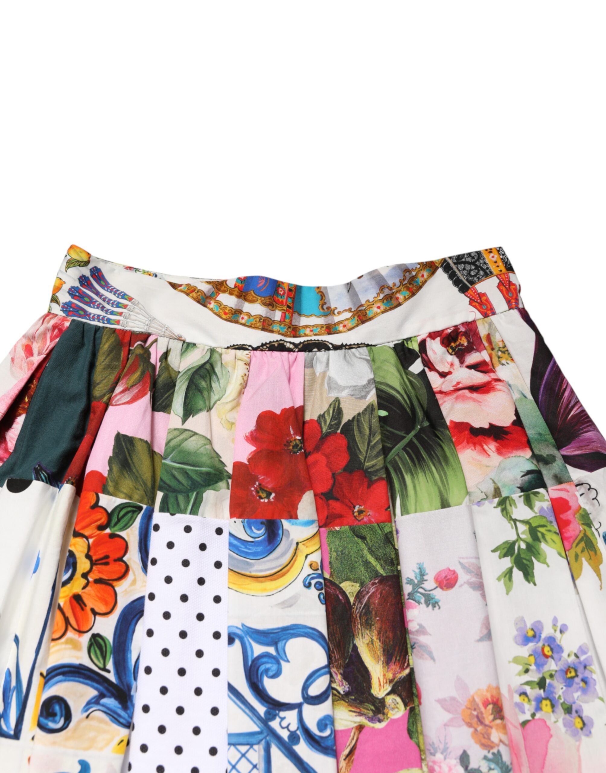 Multicolor Patchwork High Waist Midi Skirt