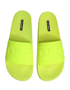 Green Rubber Slides Sandals Beachwear Shoes