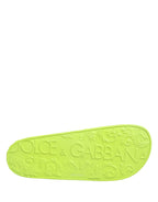 Green Rubber Slides Sandals Beachwear Shoes