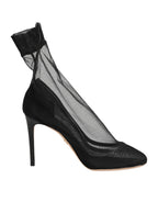 Black Nylon Stretch Mesh Sock Boots  Shoes