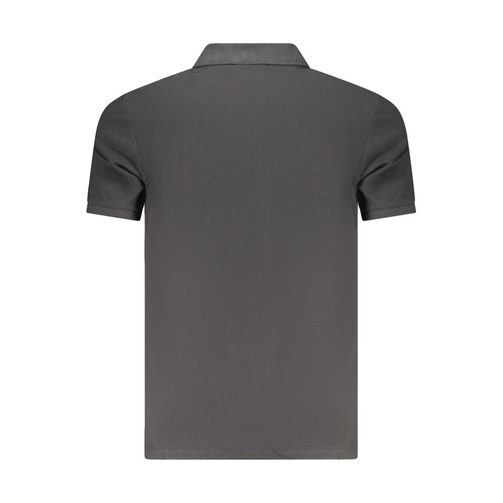 Black Cotton Men Polo