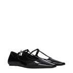 Black Leather Ballet Flats