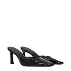 Black Leather Flat Sandals