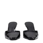 Black Leather Flat Sandals