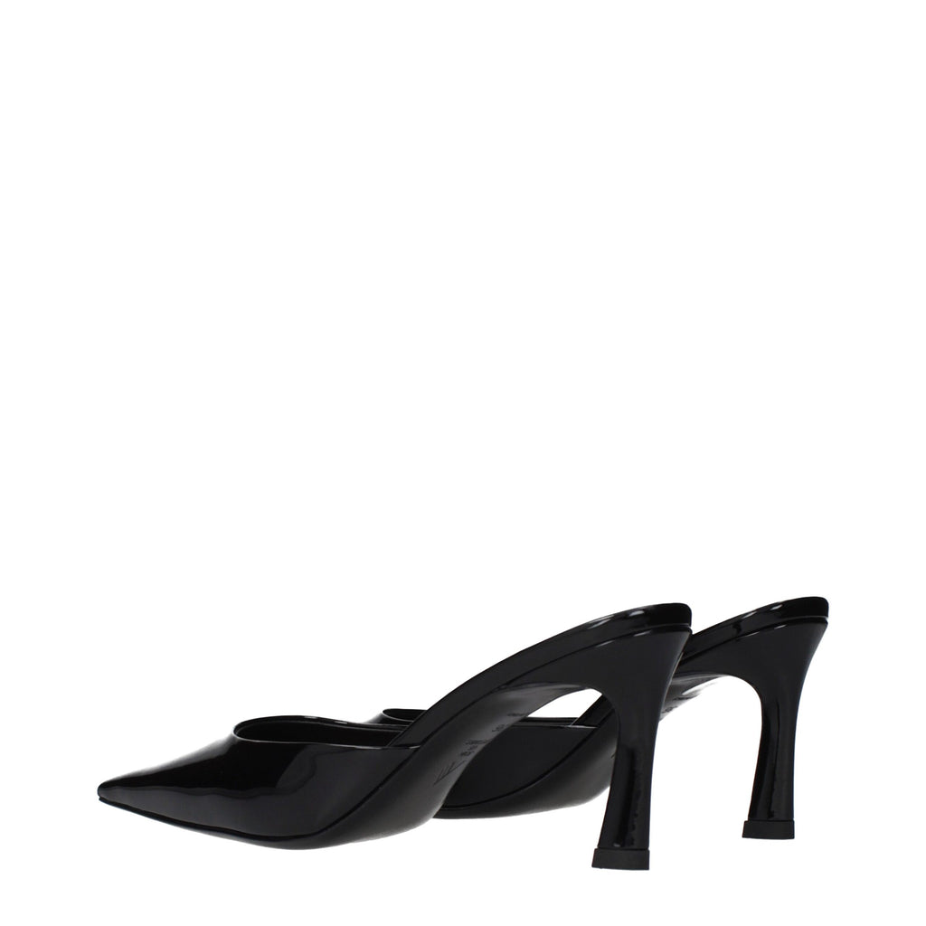 Black Leather Flat Sandals