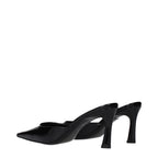Black Leather Flat Sandals
