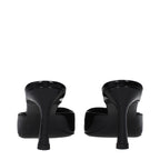 Black Leather Flat Sandals