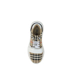 Beige Cotton Athletic Sneakers