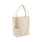 Beige Calf Leather Bos Taurus Shoulder Bag