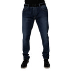 Blue Washed Cotton Stretch SkinnyDenim Jeans