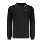 Black Cotton Men Polo Shirt