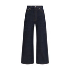 Blue Cotton Straight-Leg Jeans
