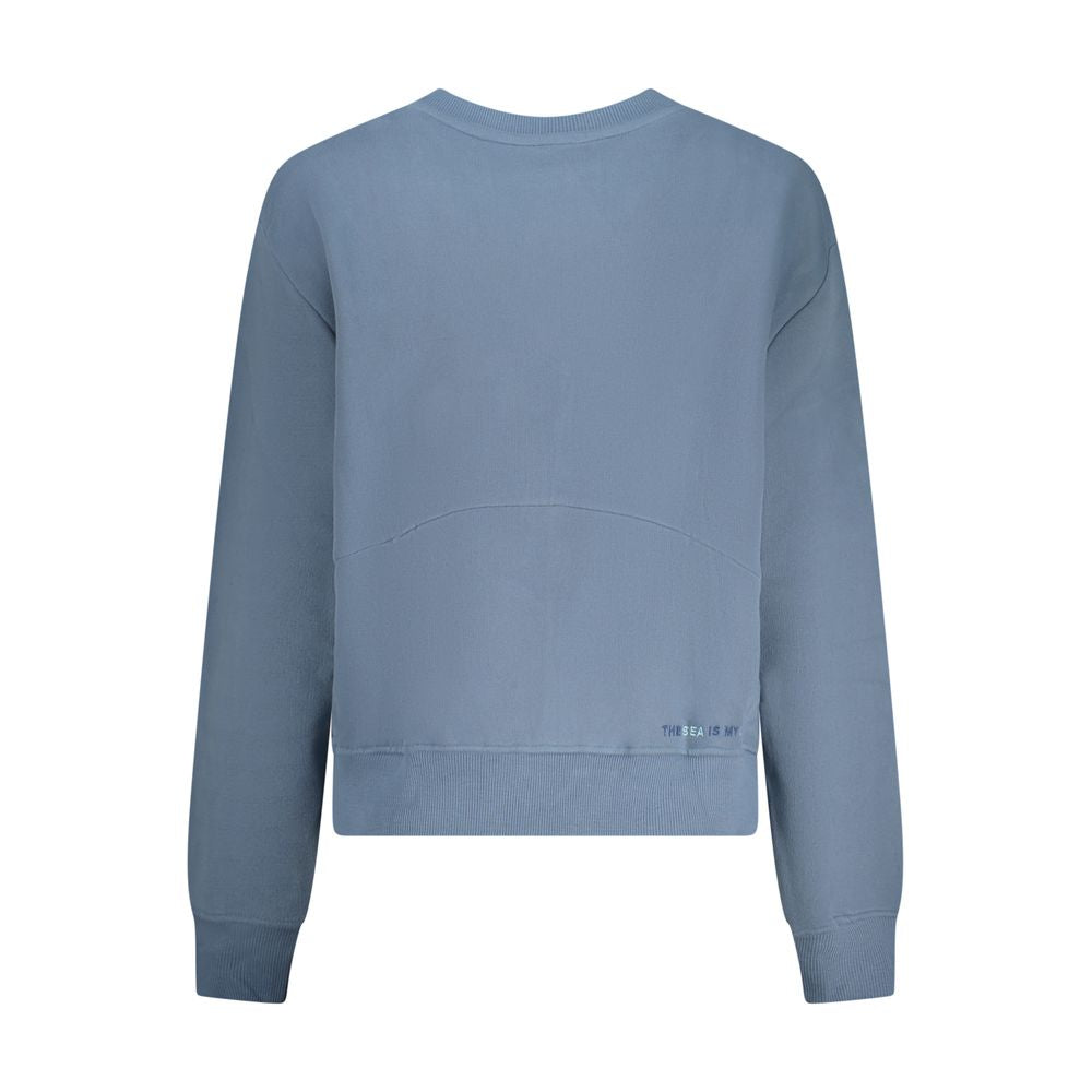 Blue Cotton Women Sweater