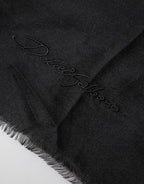 Black Cashmere Knit Neck Wrap Shawl Scarf
