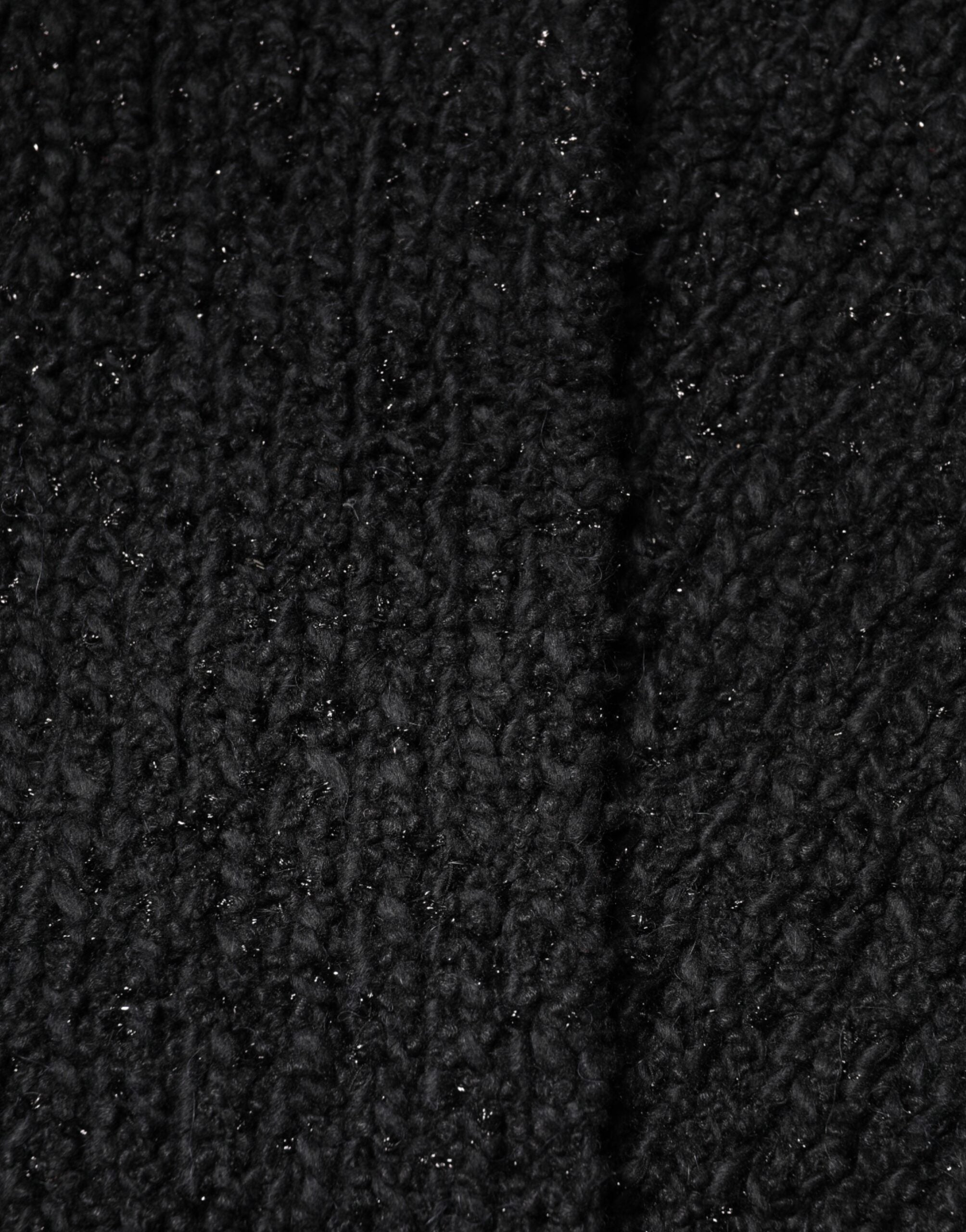 Black Cashmere Knit Shawl Fringes Scarf