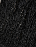 Black Cashmere Knit Shawl Fringes Scarf