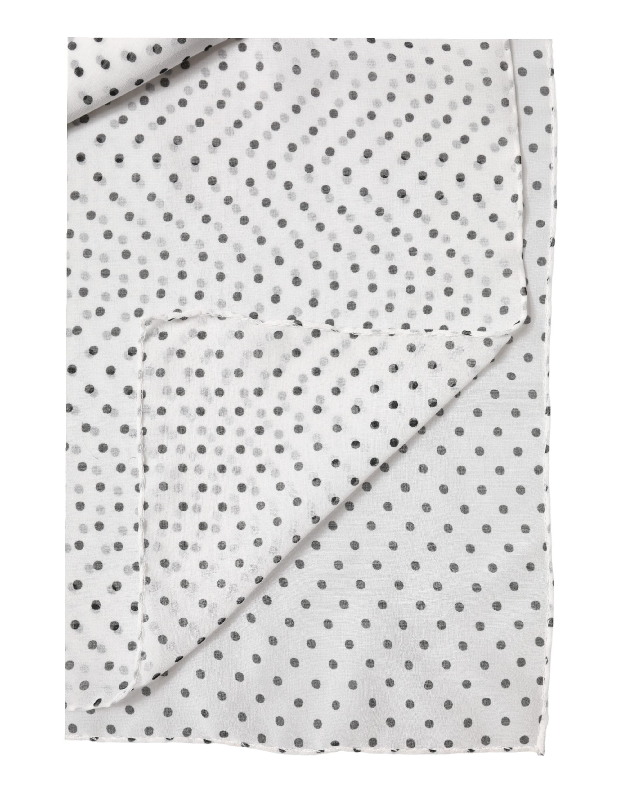 White Polka Dot Polyester Shawl Scarf