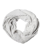 White Polka Dot Polyester Shawl Scarf