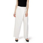 Cream Cotton Casual Pants