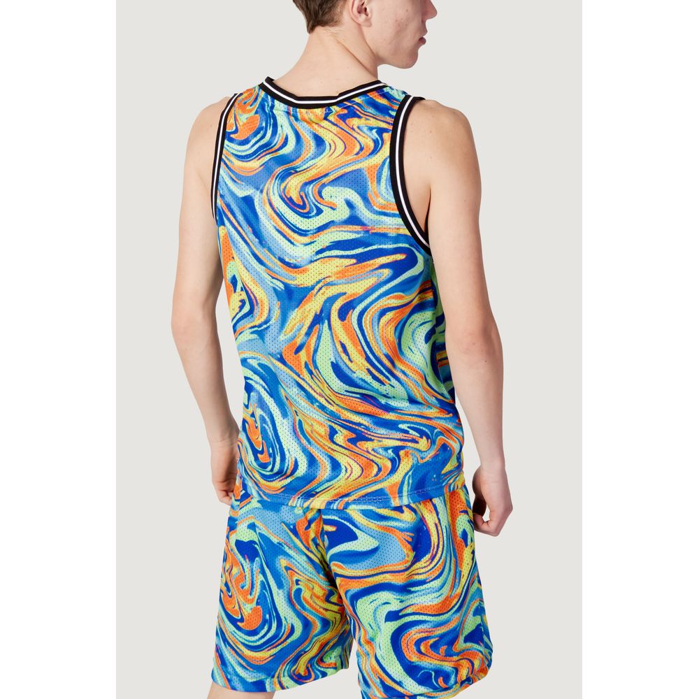 Blue Polyester Tank Tops