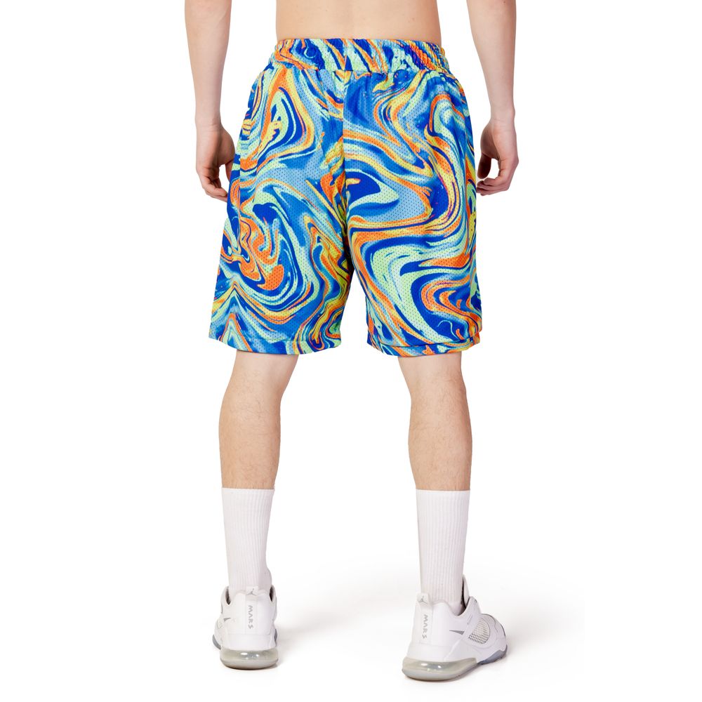 Blue Polyester Bermuda Shorts