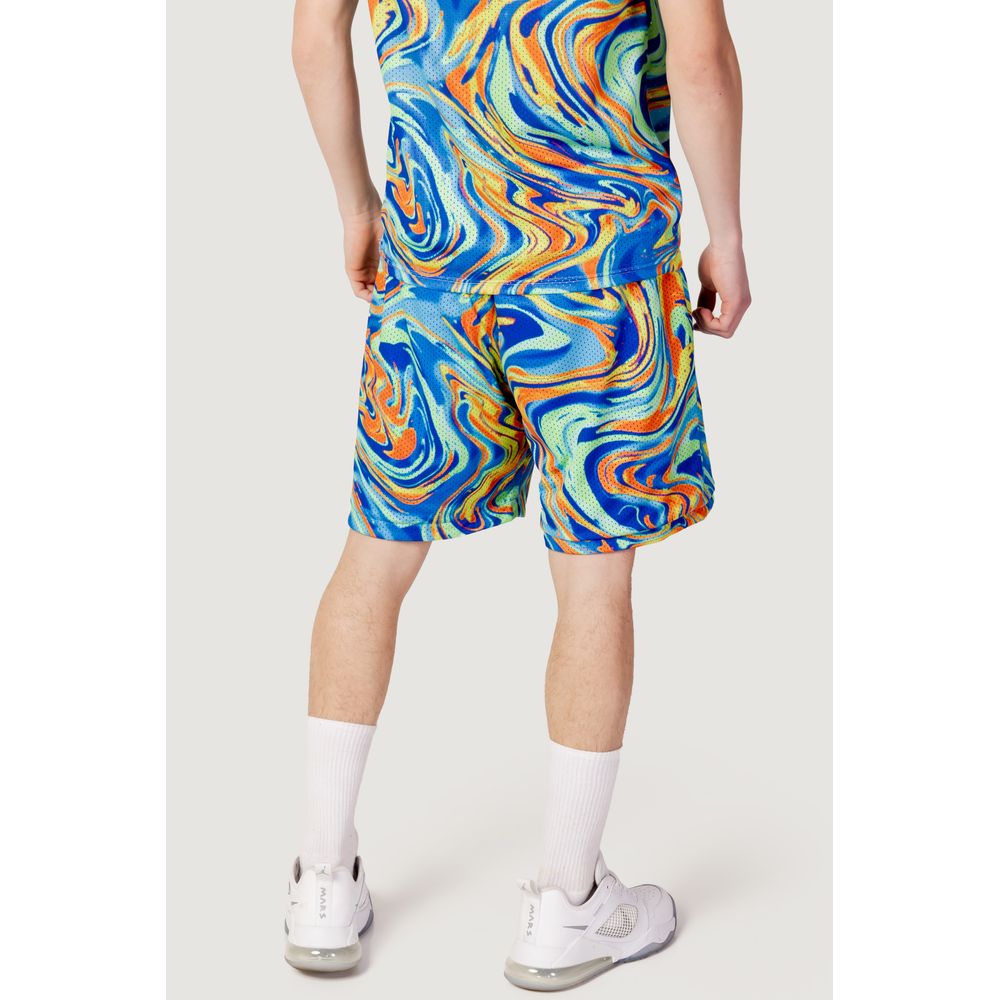 Blue Polyester Bermuda Shorts