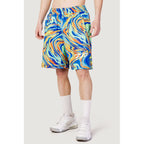 Blue Polyester Bermuda Shorts