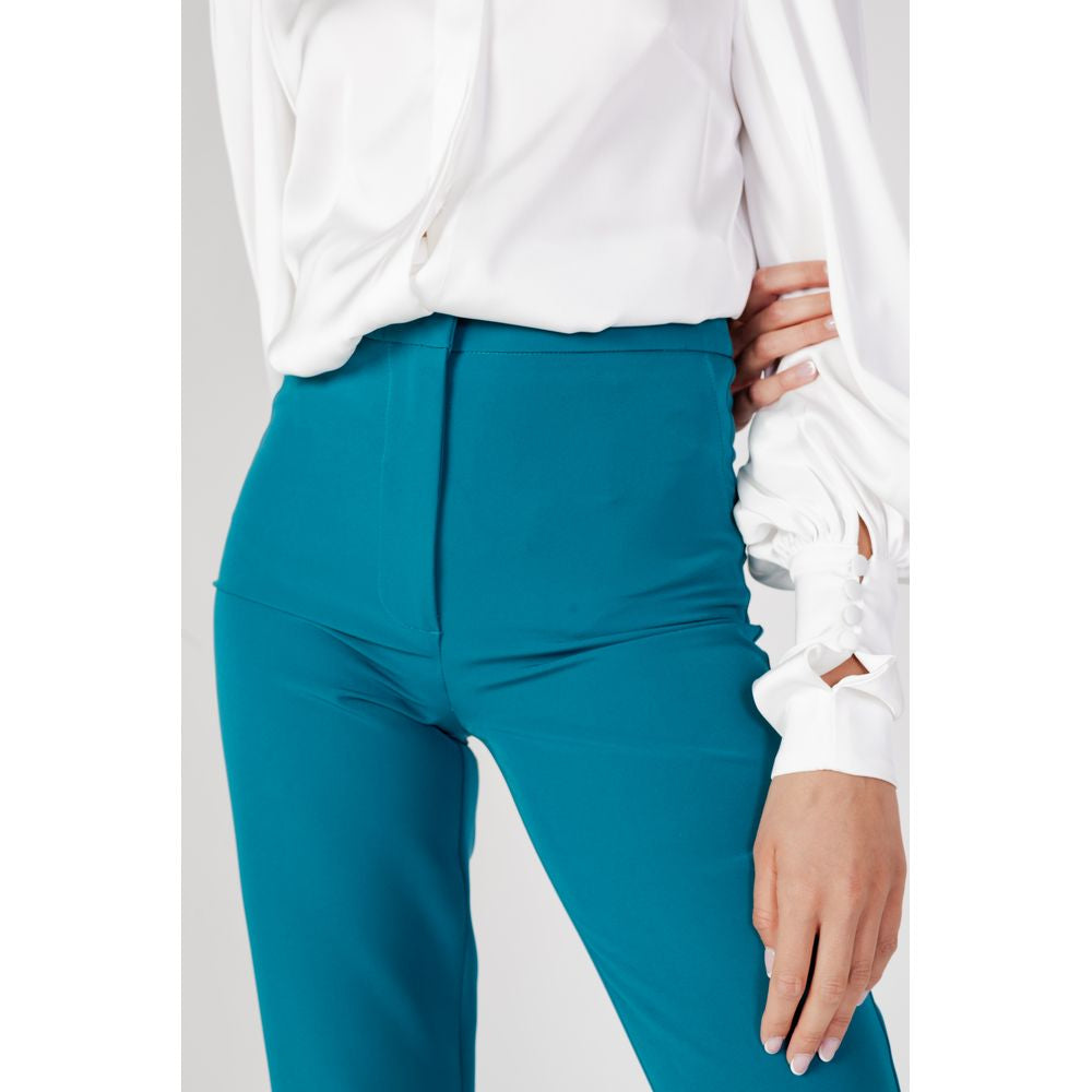 Black Polyester Casual Pants