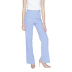 Purple Polyester Casual Pants