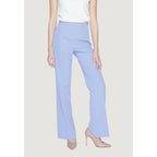 Purple Polyester Casual Pants